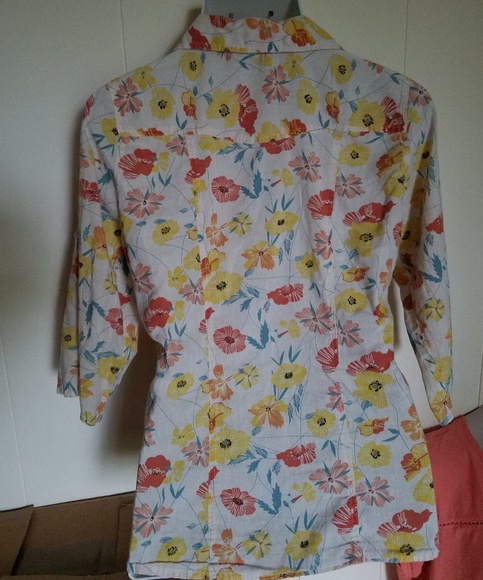 Vintage cotton poppy print blouse - Picture 3 of 6